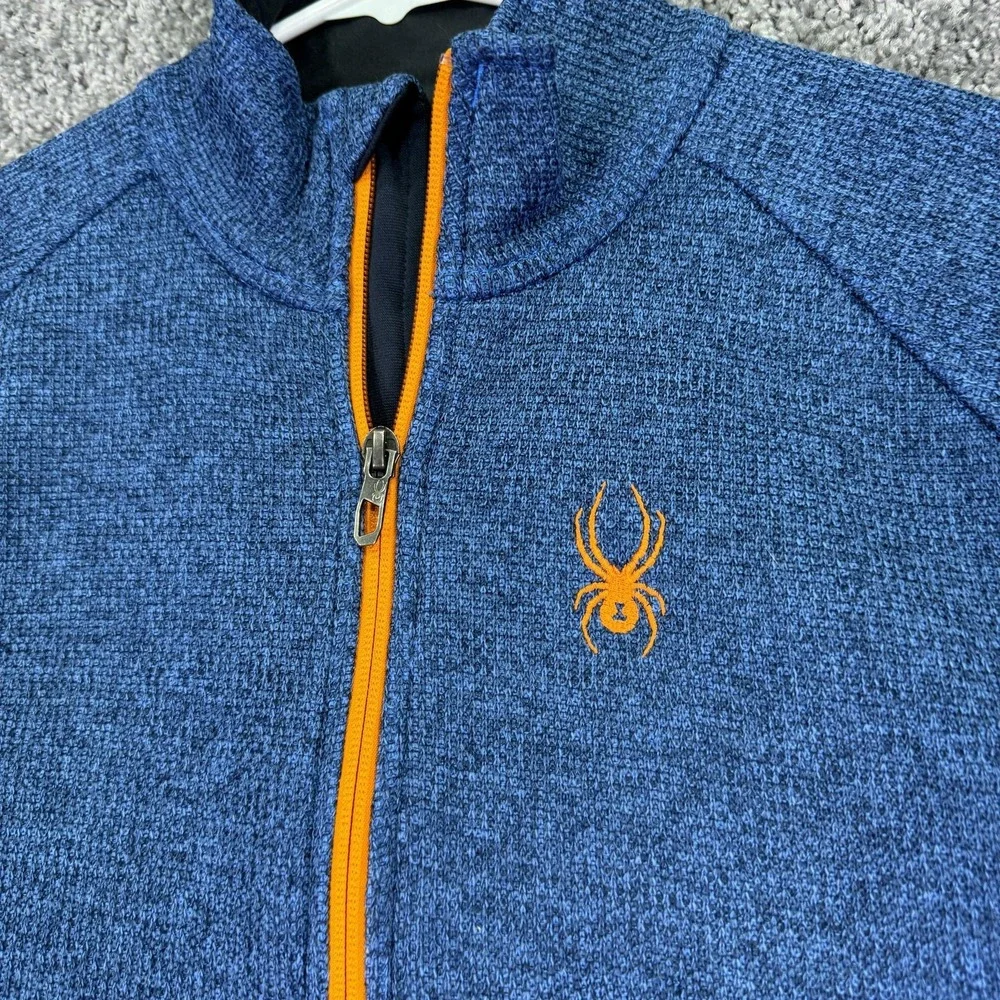 Spyder Sweatshirt Mens Medium Blue 1/4 Zip Fleece Pullover Thermal Ski Hiking